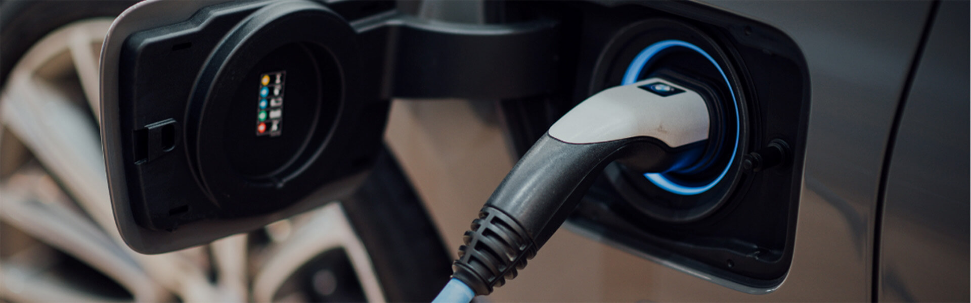 EV charging close up photo